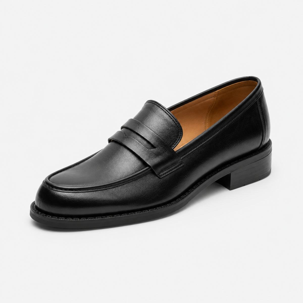 Mocassin en Cuir Vernis Noir à Talon pour Femme | Mathilde