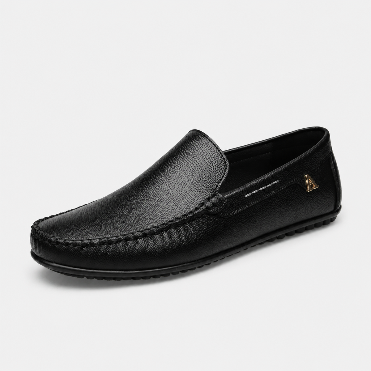 Mocassin en Cuir Noir pour Bateau Homme | Rufin