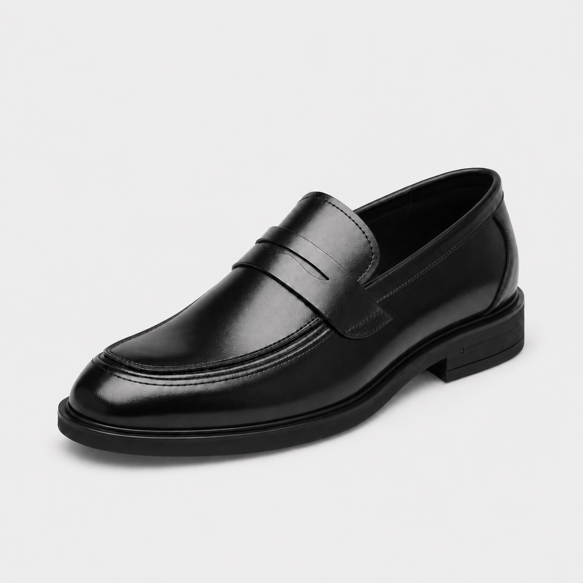 Mocassin de Ville Costume en Cuir Noir Vernis pour Homme | Eugene