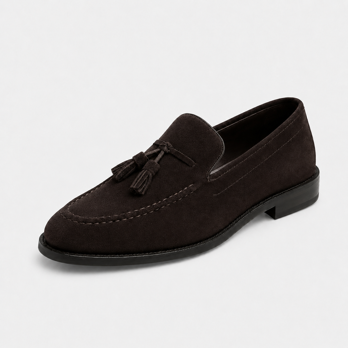Mocassin Daim Marron Foncé à Glands et Talon Homme | Gabriel