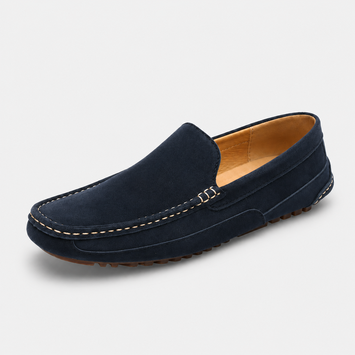 Mocassin Daim Bleu Marine Homme | Bertrand