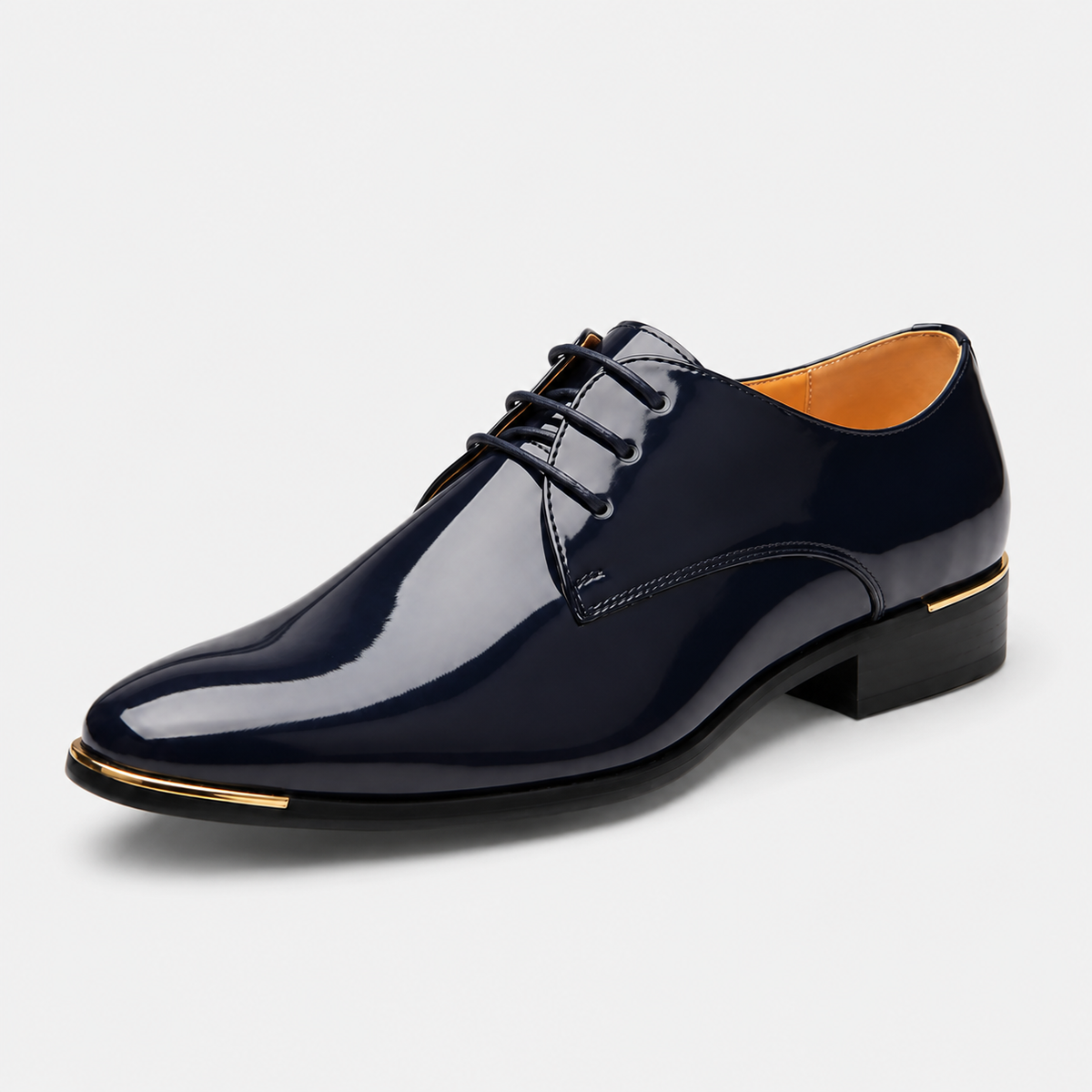 Mocassin Cuir Vernis Bleu Marine Homme | Alexis