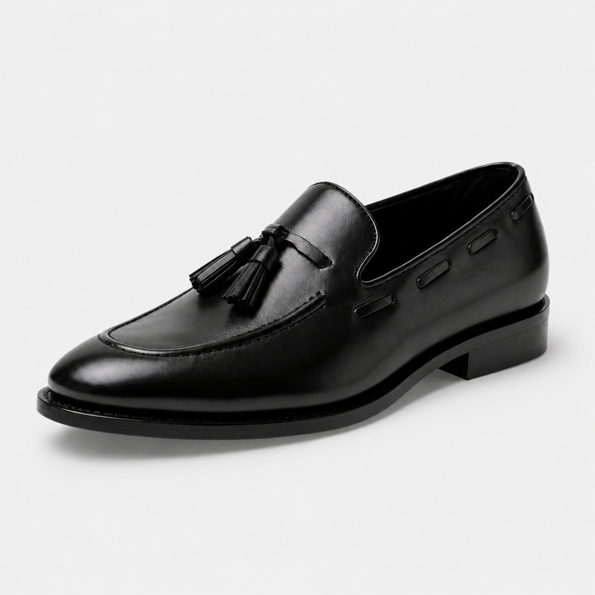Mocassin Cuir Noir Vernis à Gland pour Homme | Simon