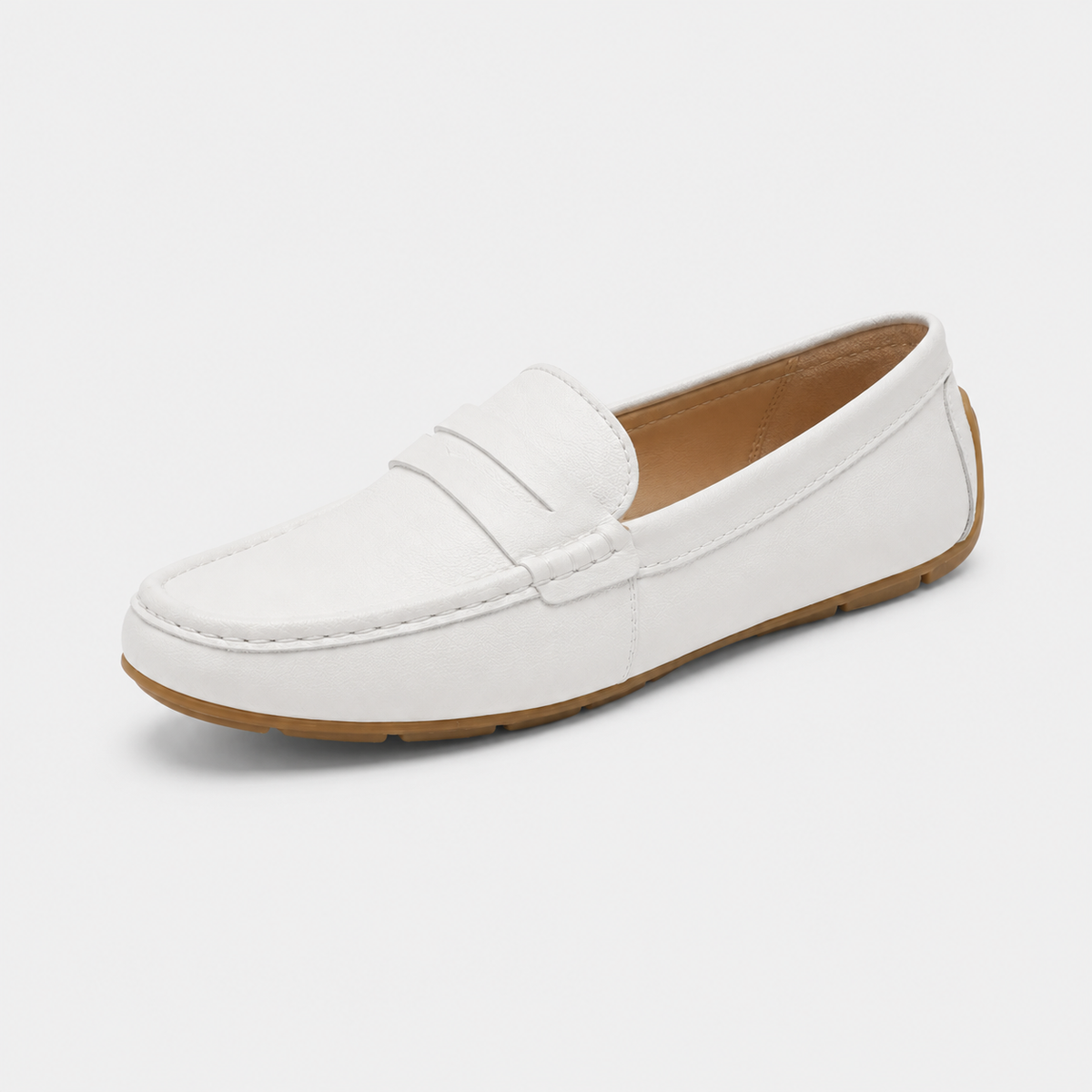 Mocassin Cuir Mat Blanc Femme | Rebecca