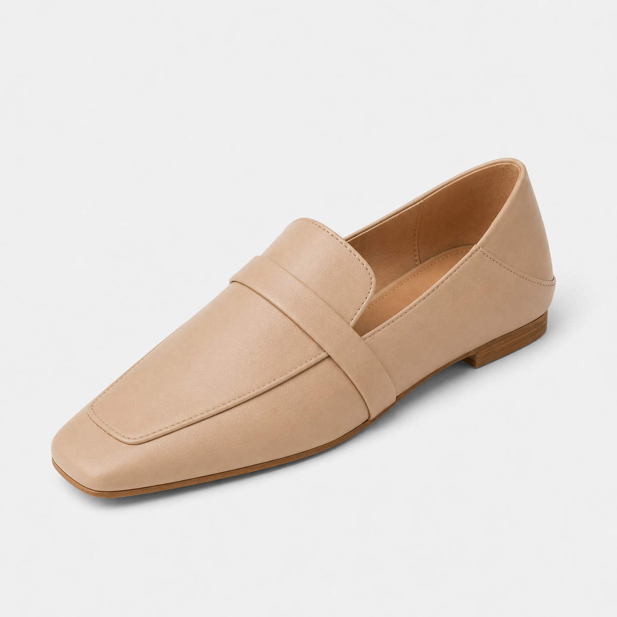 Mocassin Cuir Marron Bout Carré Femme | Florentine