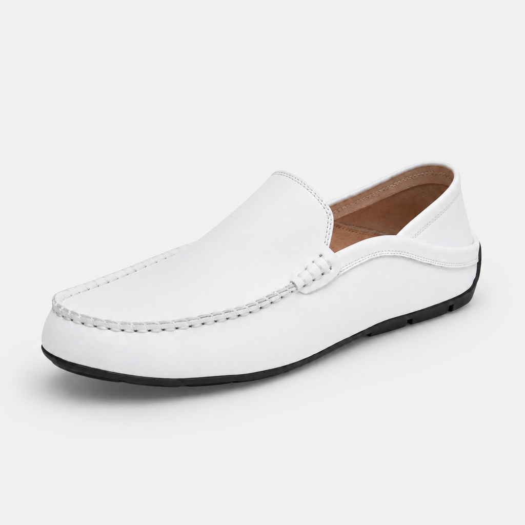 Mocassin Cuir Blanc Homme | Louis