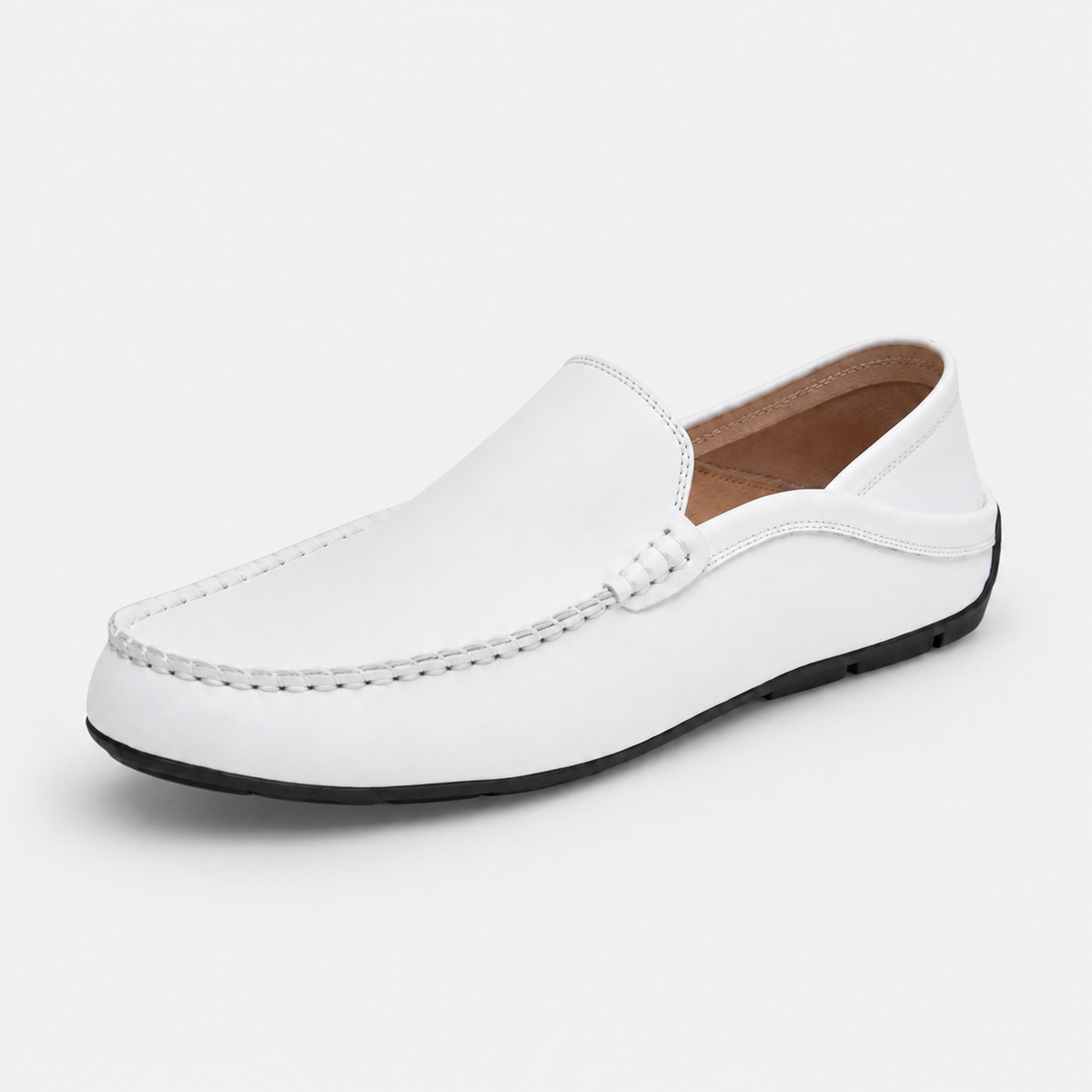 Mocassin Cuir Blanc Homme | Louis