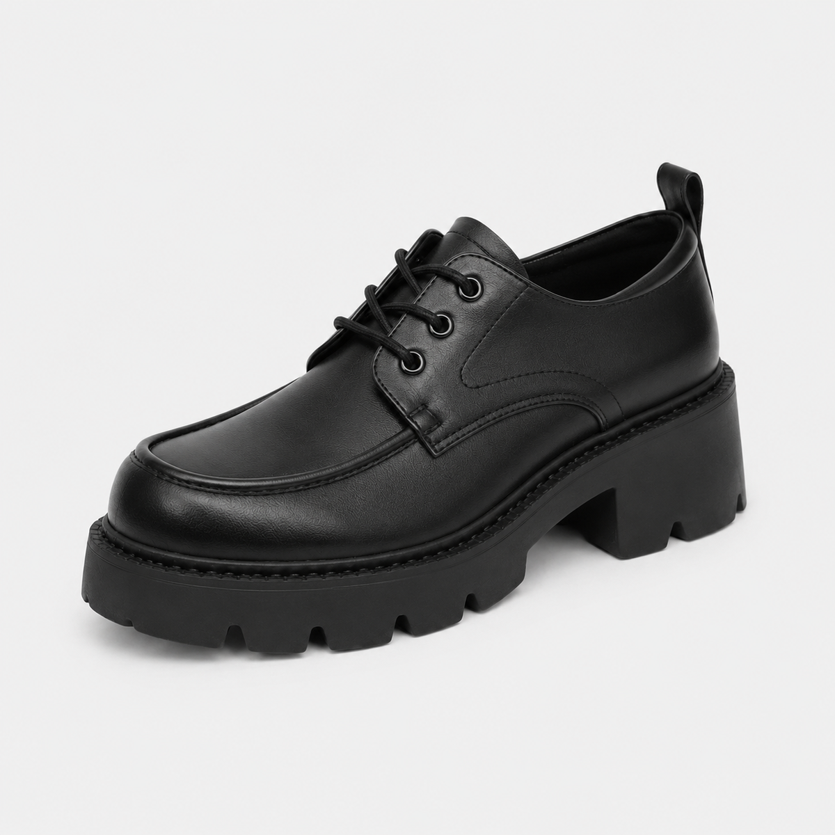 Mocassin à Lacet Plateforme et Talon Noir pour Femme | Éléonore