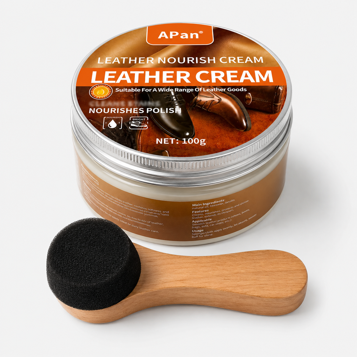 Crème Nourrissante Incolore pour Cuir 100 g avec Applicateur | Célestin