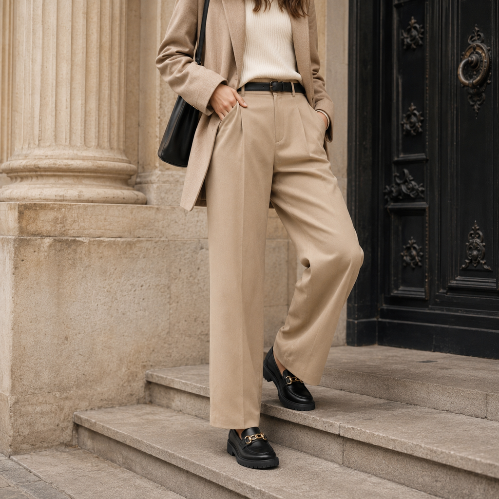 Mocassin Plateforme Femme Noir Chaînette Dorée | Gabrielle