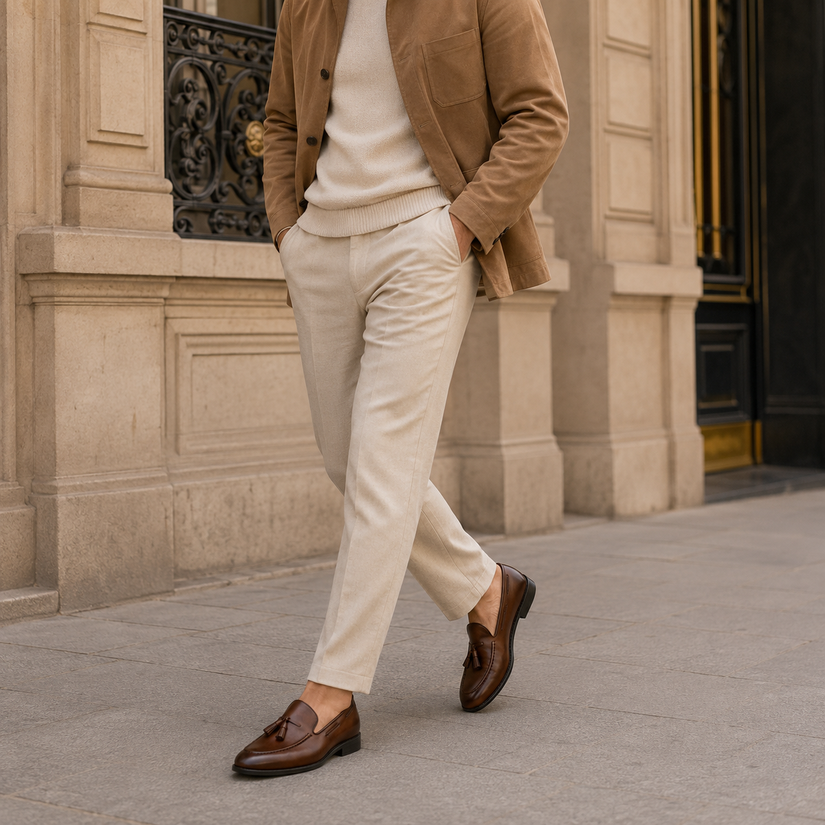 Mocassin Cuir Marron Vernis à Gland Homme | Antoine
