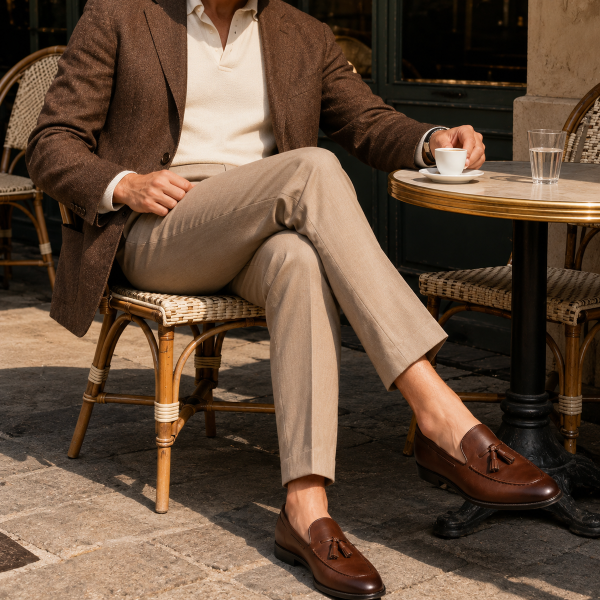 Mocassin Cuir Marron Vernis à Gland Homme | Antoine