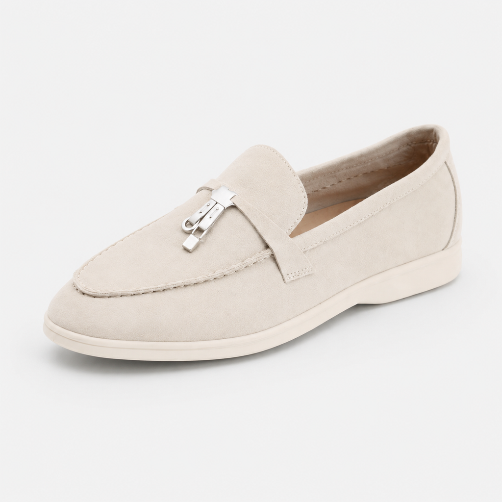 Mocassin en Daim Beige à Gland | Joséphine