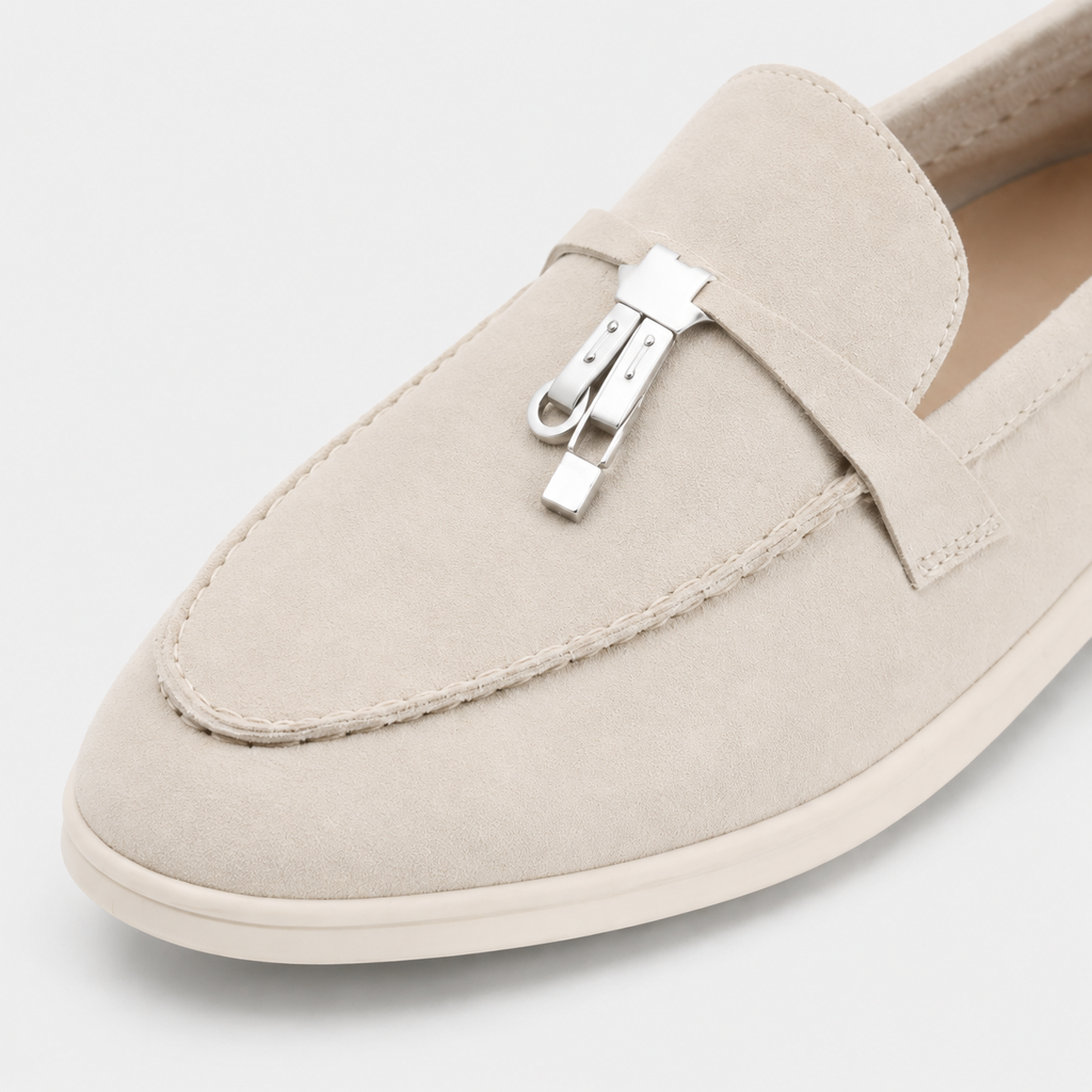 Mocassin en Daim Beige à Gland | Joséphine