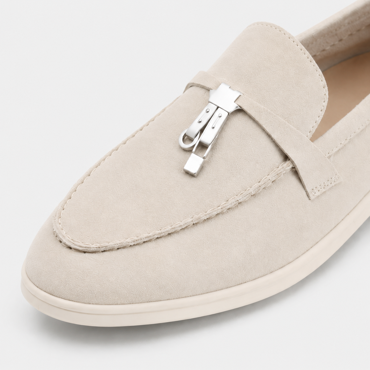 Mocassin en Daim Beige à Gland | Joséphine