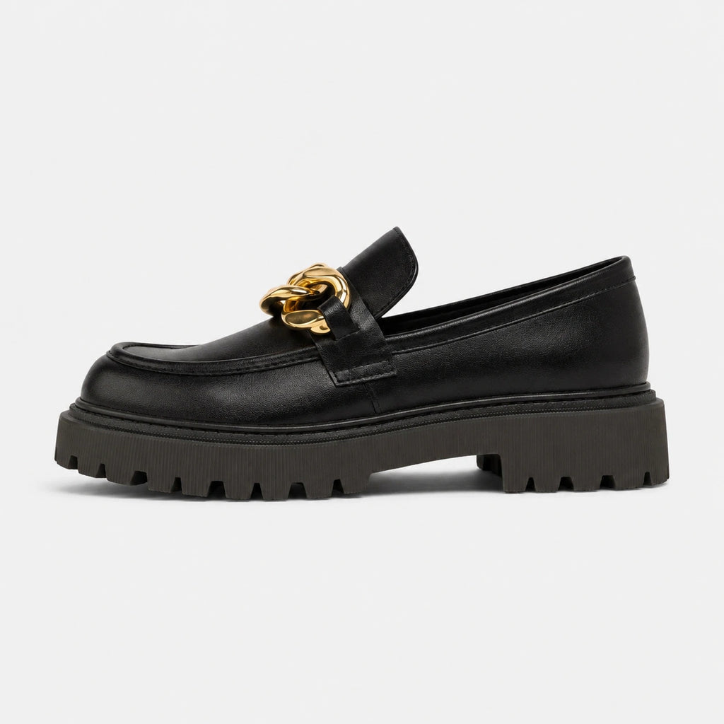 Mocassin Noir avec Chaine | Angelina