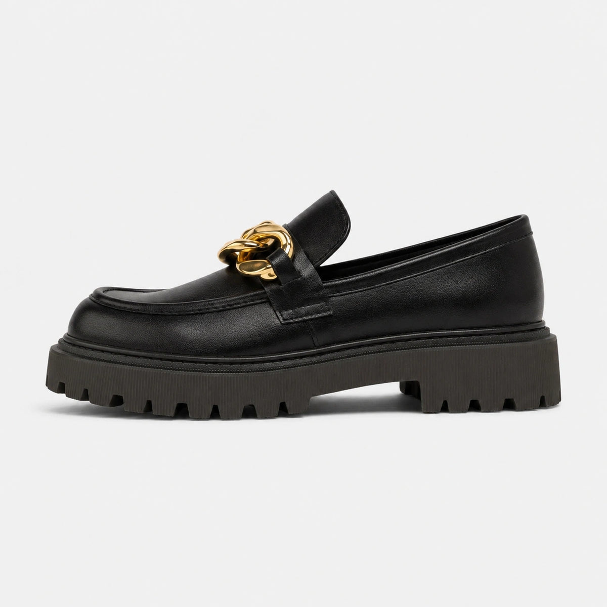 Mocassin Noir avec Chaine | Angelina