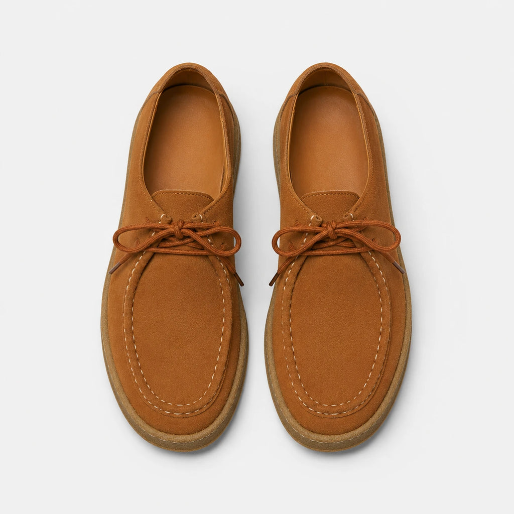 Mocassin Nubuck Camel à Lacets pour Homme | Andre