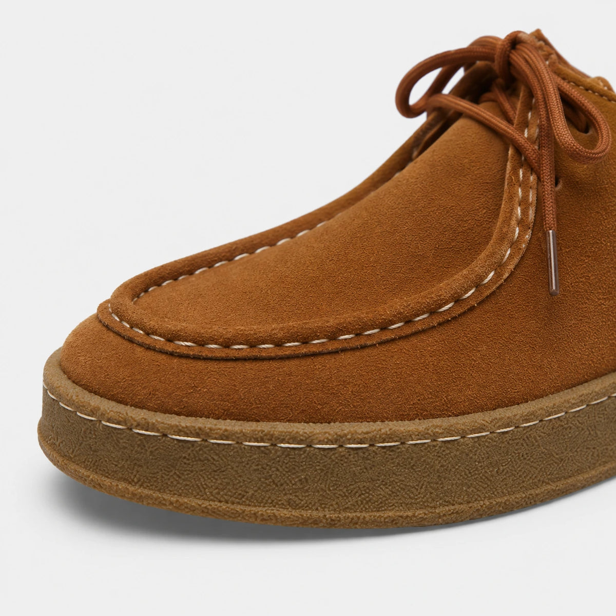 Mocassin Nubuck Camel à Lacets pour Homme | Andre