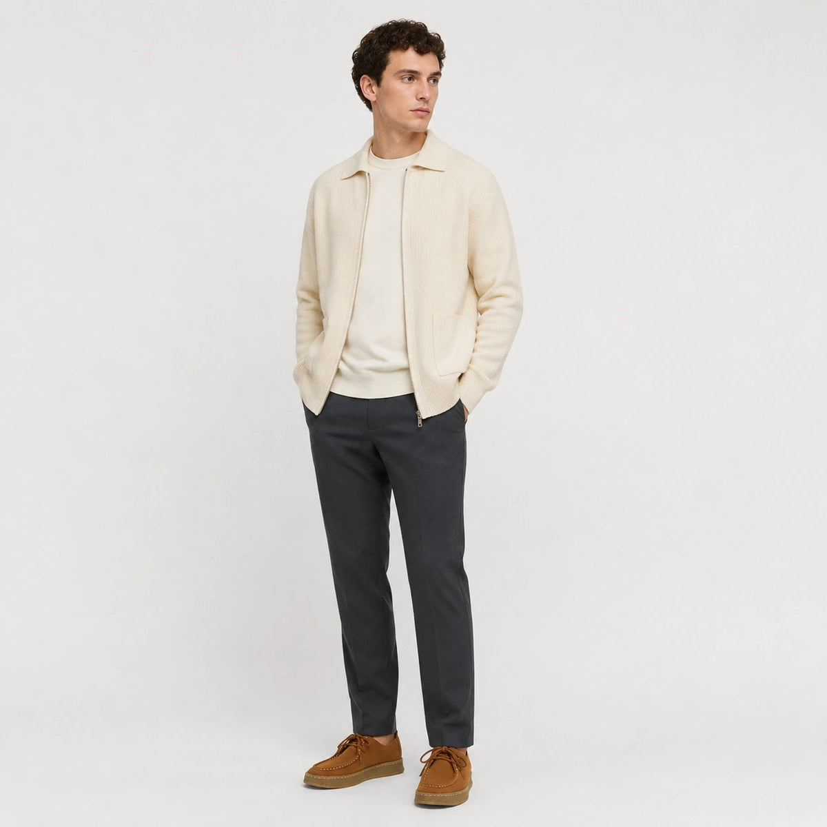 Mocassin Nubuck Camel à Lacets pour Homme | Andre
