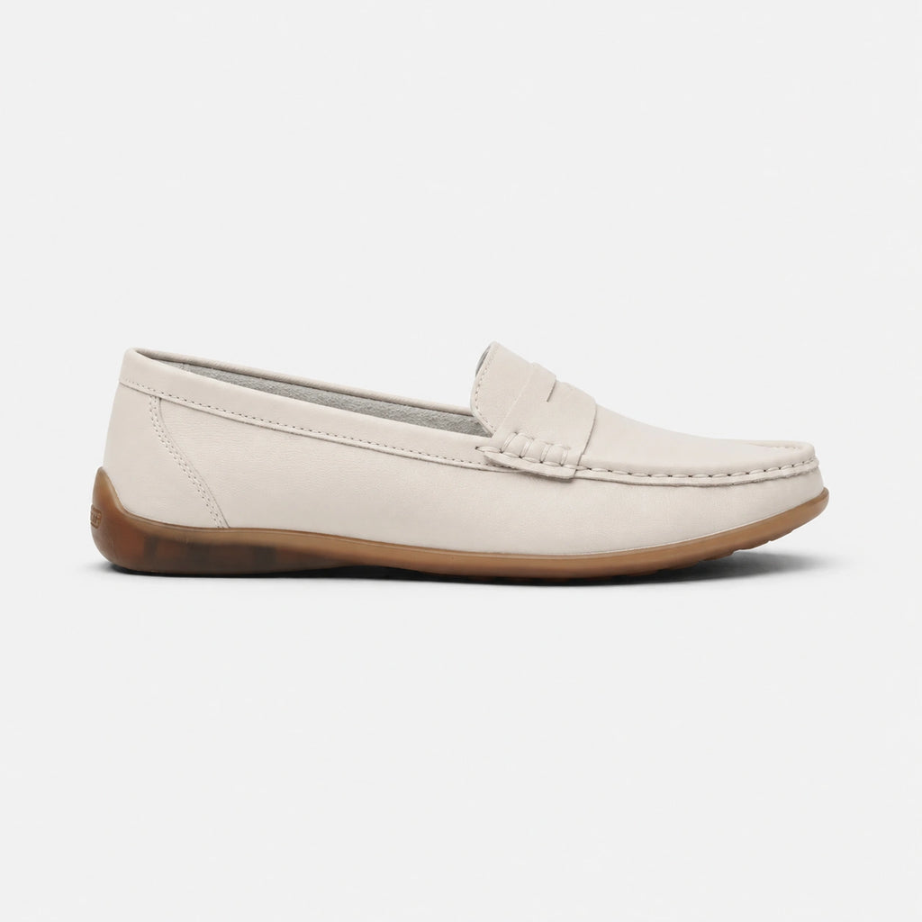 Mocassin en Daim Beige Vintage pour Femme | Apolline
