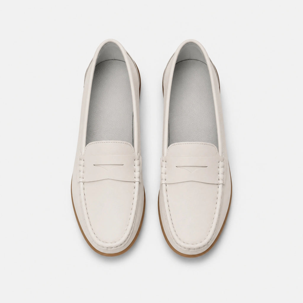 Mocassin en Daim Beige Vintage pour Femme | Apolline