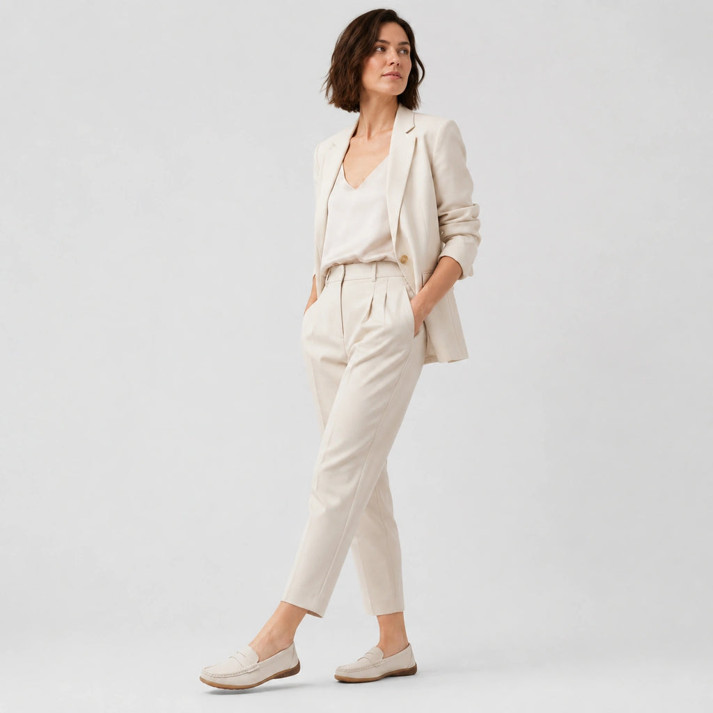 Mocassin en Daim Beige Vintage pour Femme | Apolline