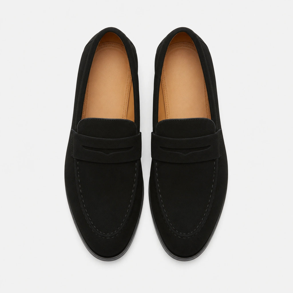 Mocassin Homme Daim Noir | Augustin