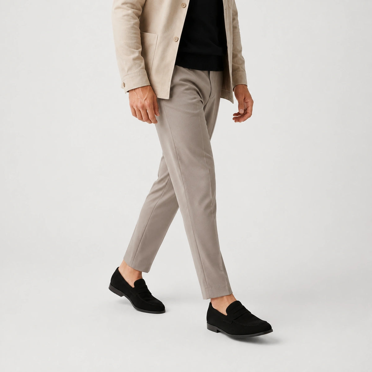 Mocassin Homme Daim Noir | Augustin