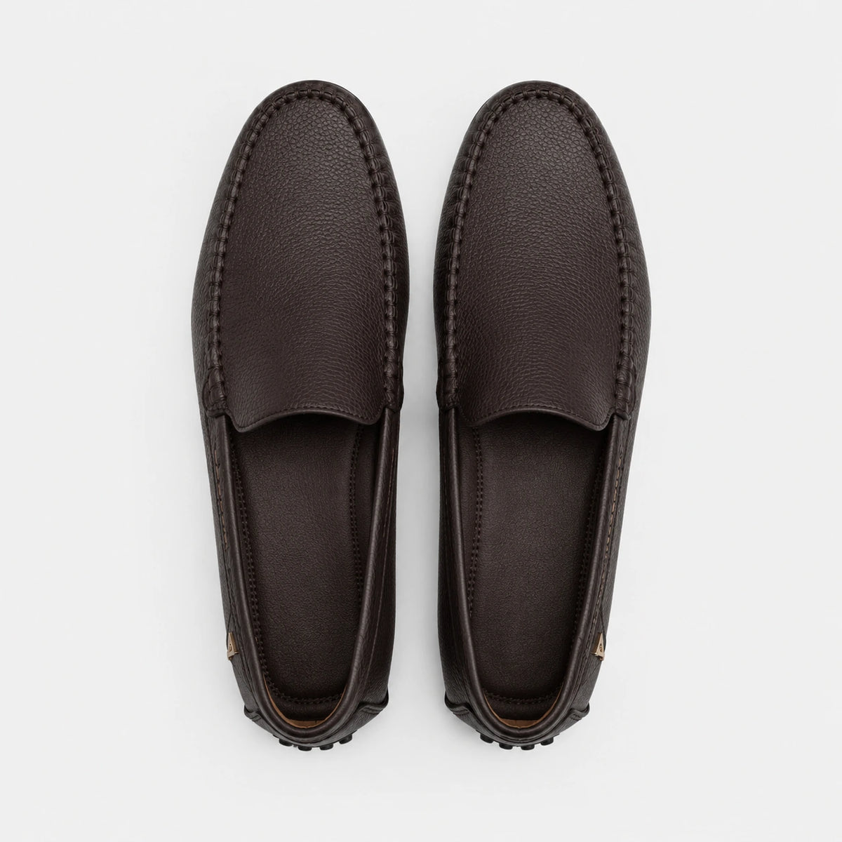 Mocassin en Cuir Marron avec Badge Doré pour Bateau Homme | Bernard