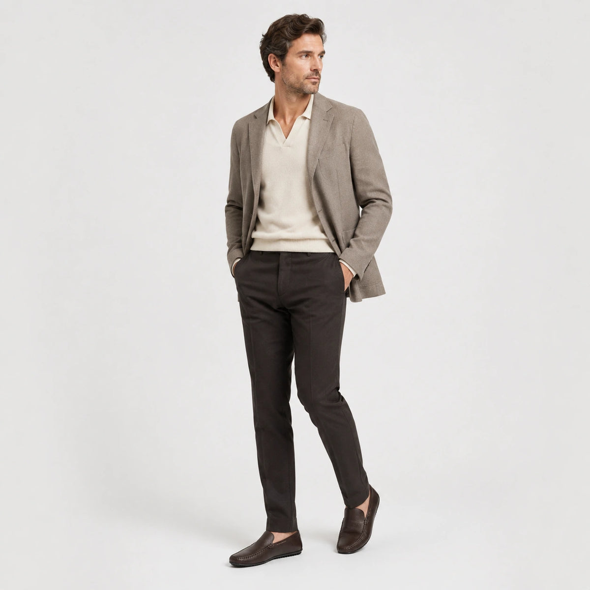 Mocassin en Cuir Marron avec Badge Doré pour Bateau Homme | Bernard