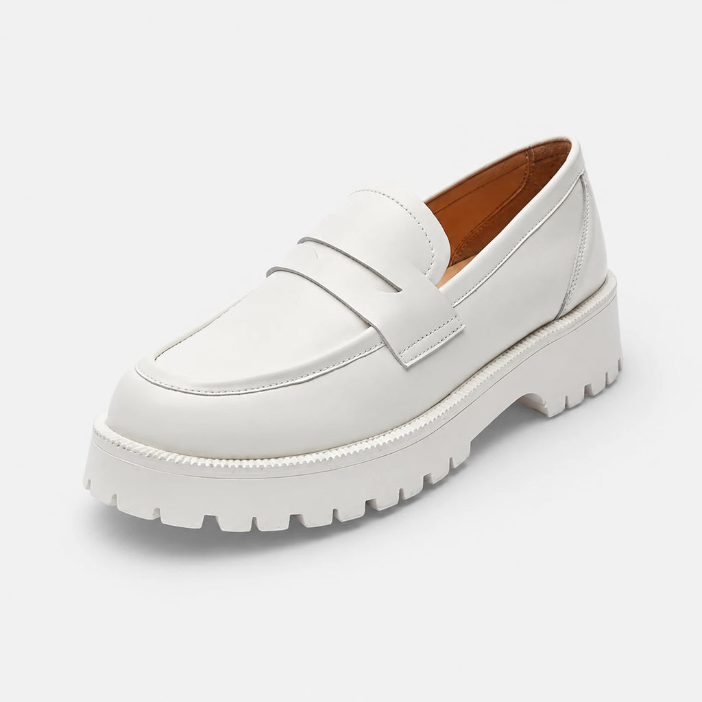 Mocassin Plateforme en Cuir Blanc pour Femme | Chloé