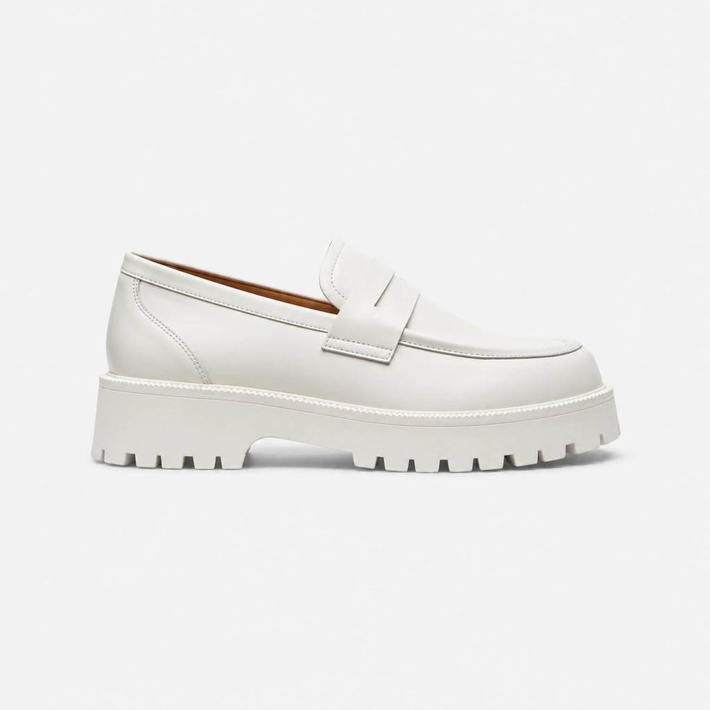 Mocassin Plateforme en Cuir Blanc pour Femme | Chloé