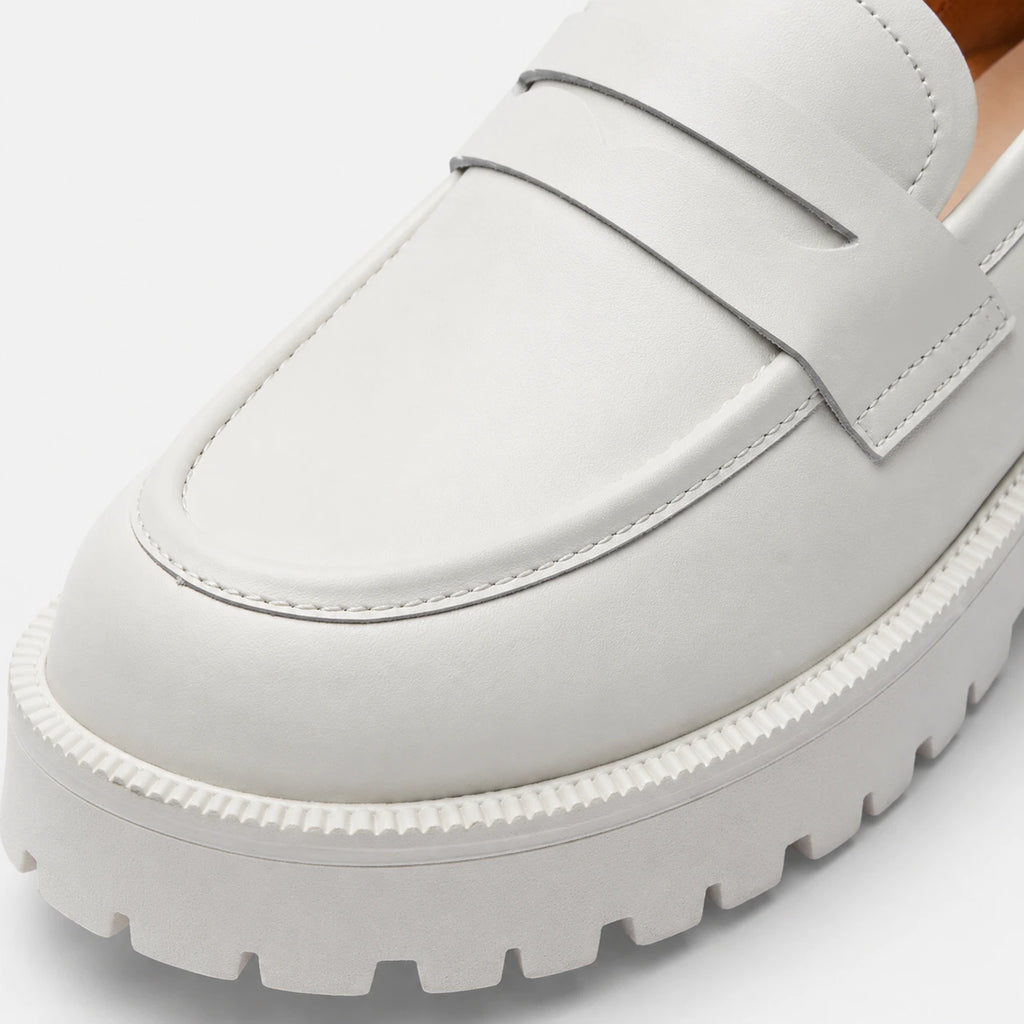 Mocassin Plateforme en Cuir Blanc pour Femme | Chloé