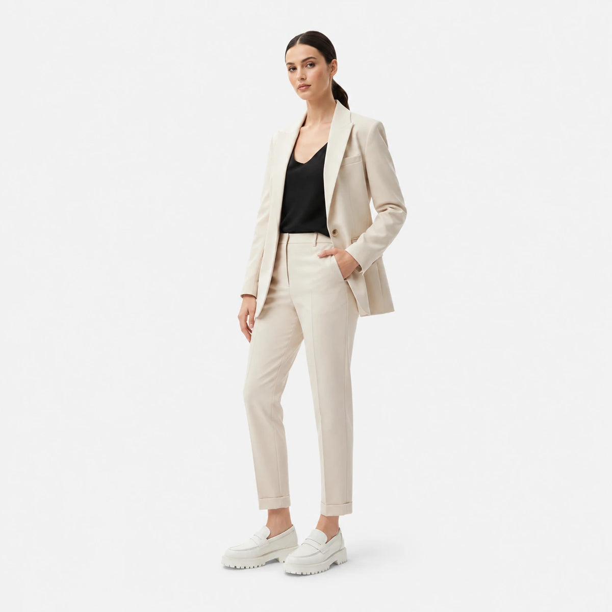 Mocassin Plateforme en Cuir Blanc pour Femme | Chloé