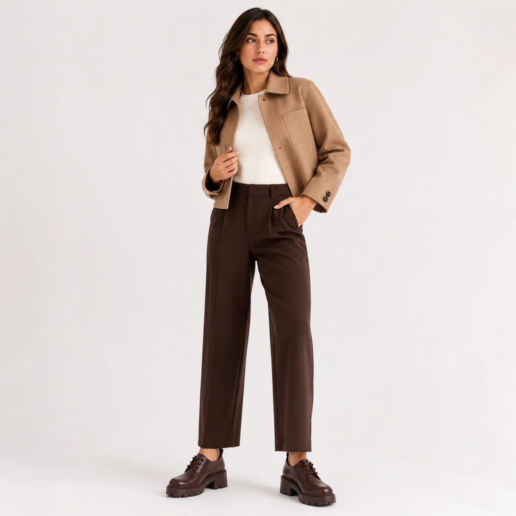 Mocassin Plateforme Cuir Marron à Lacet et Talon Femme | Clara