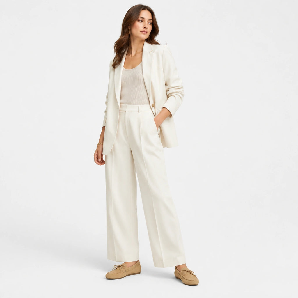 Mocassin en Daim Beige à Lacets pour Femme | Clementine