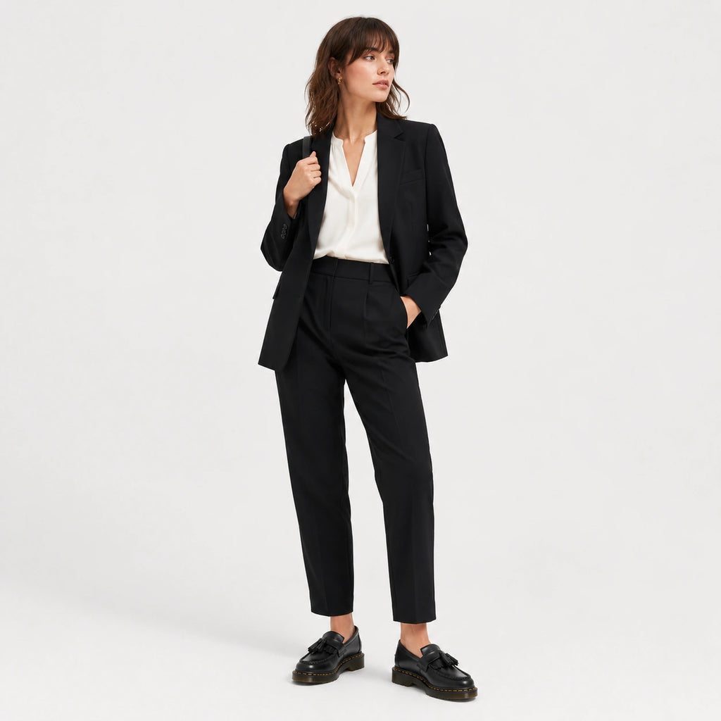 Mocassin en Cuir Noir à Glands et Frange Surpiqure Jaune | Fiona