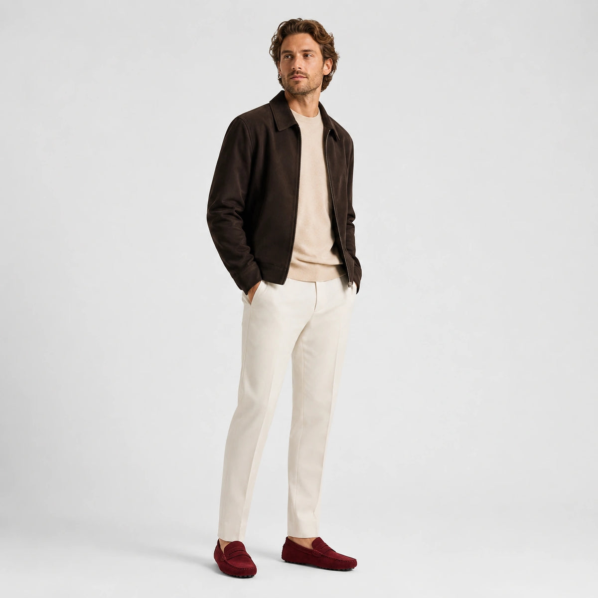 Mocassin Homme Bordeaux Daim | Florent