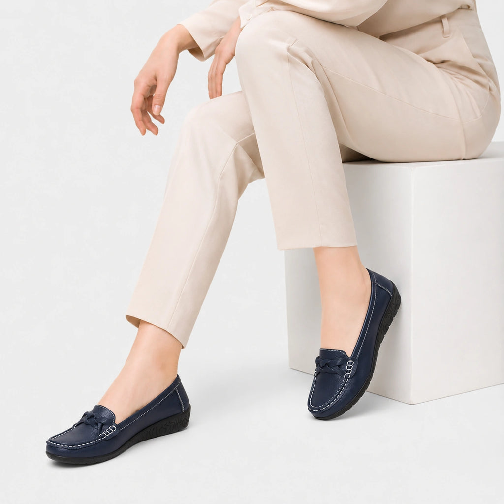 Mocassin Femme Cuir Bleu Marine | Francesca