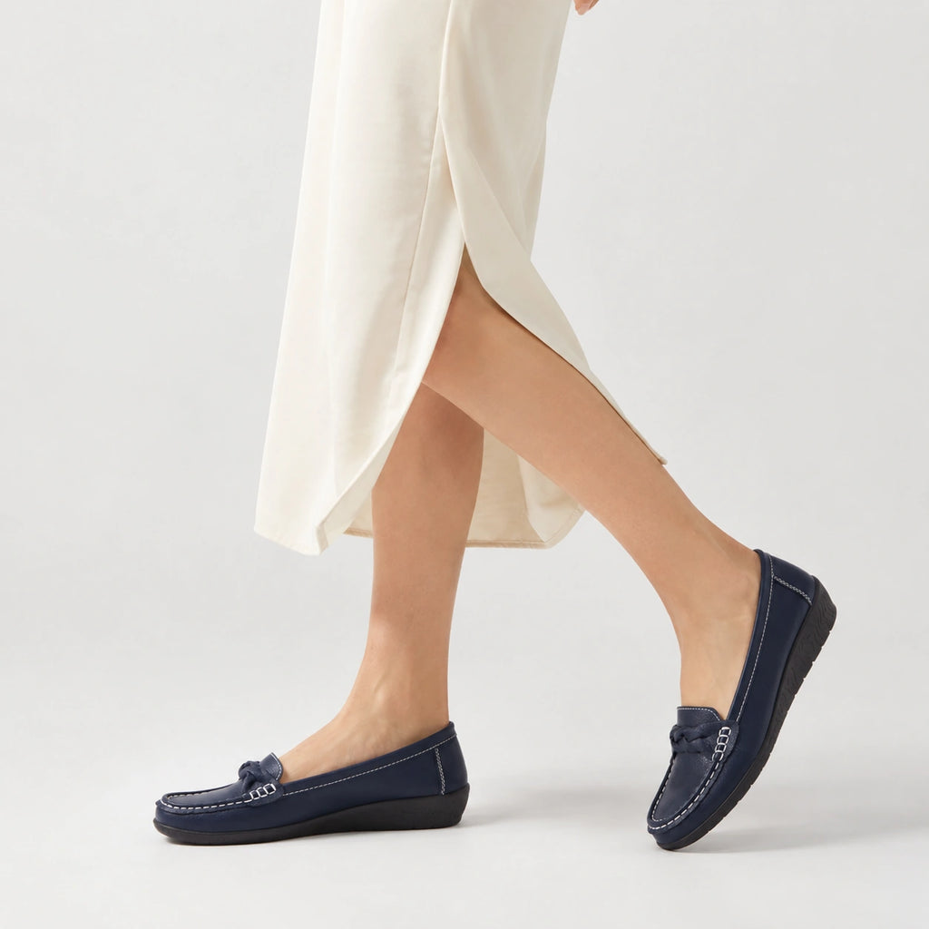 Mocassin Femme Cuir Bleu Marine | Francesca