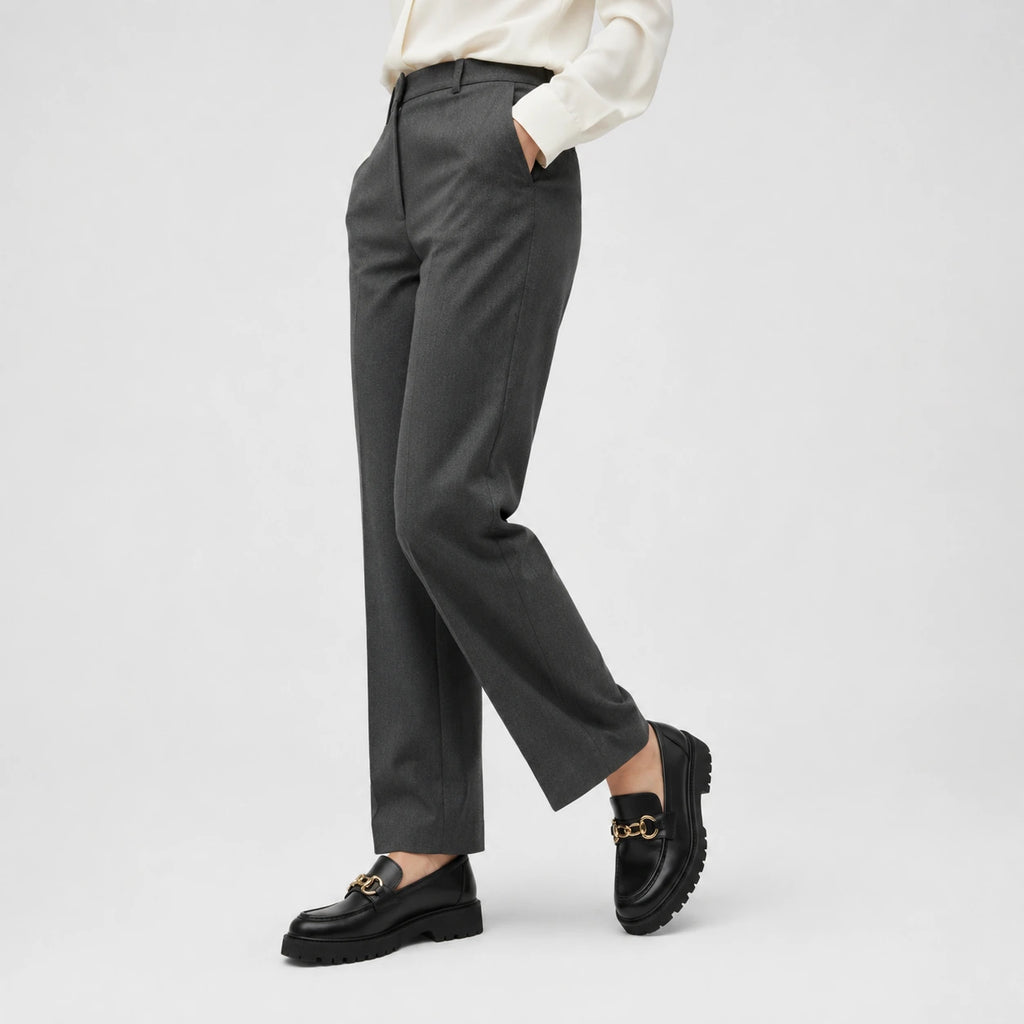 Mocassin Plateforme Femme Noir Chaînette Dorée | Gabrielle