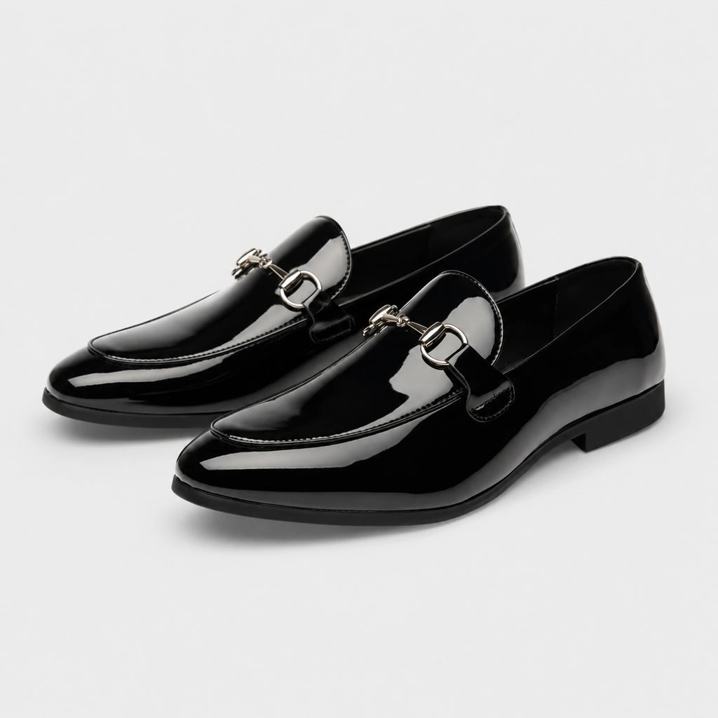 Mocassin en Cuir Noir Vernis Cérémonie Homme | Ismael