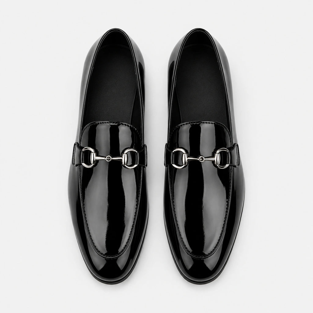 Mocassin en Cuir Noir Vernis Cérémonie Homme | Ismael