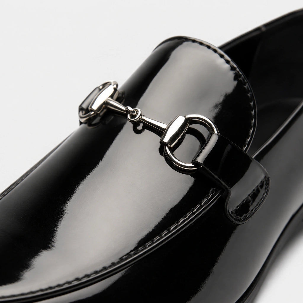 Mocassin en Cuir Noir Vernis Cérémonie Homme | Ismael