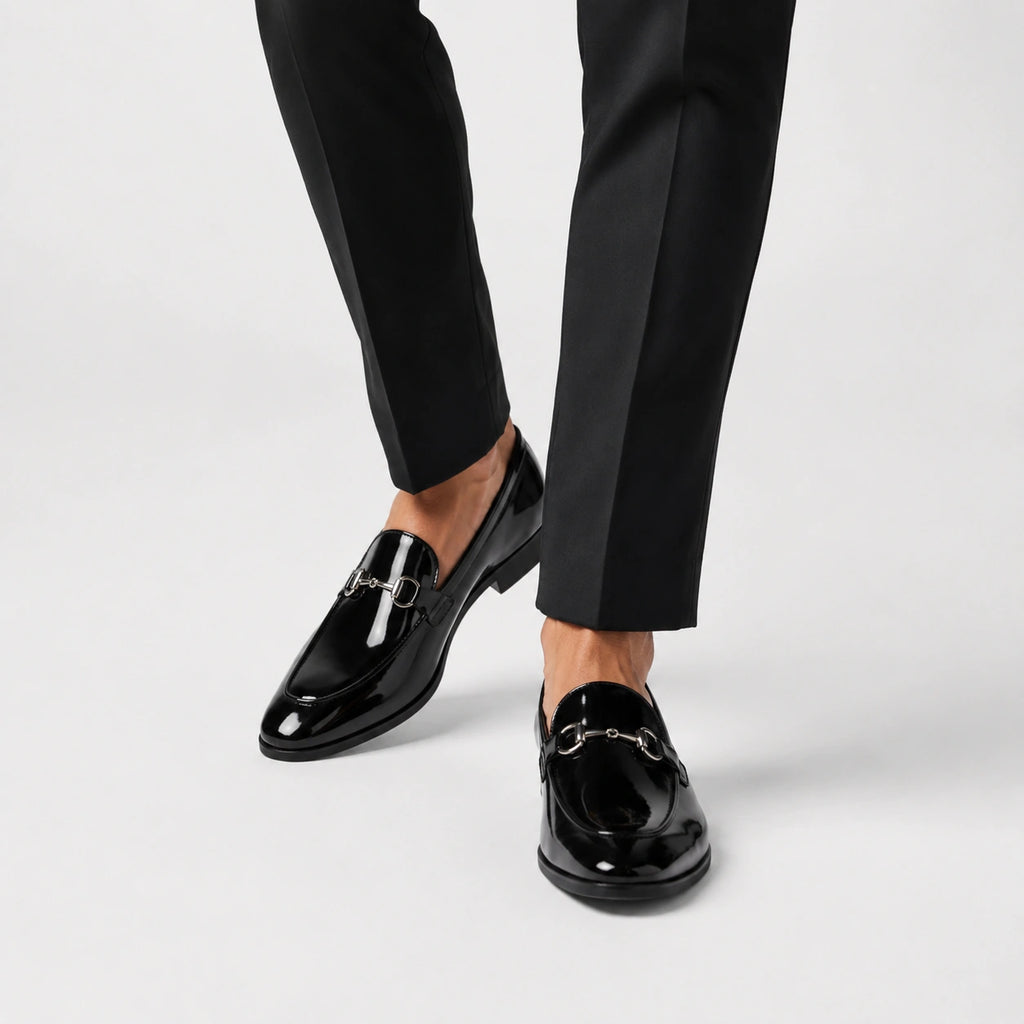 Mocassin en Cuir Noir Vernis Cérémonie Homme | Ismael