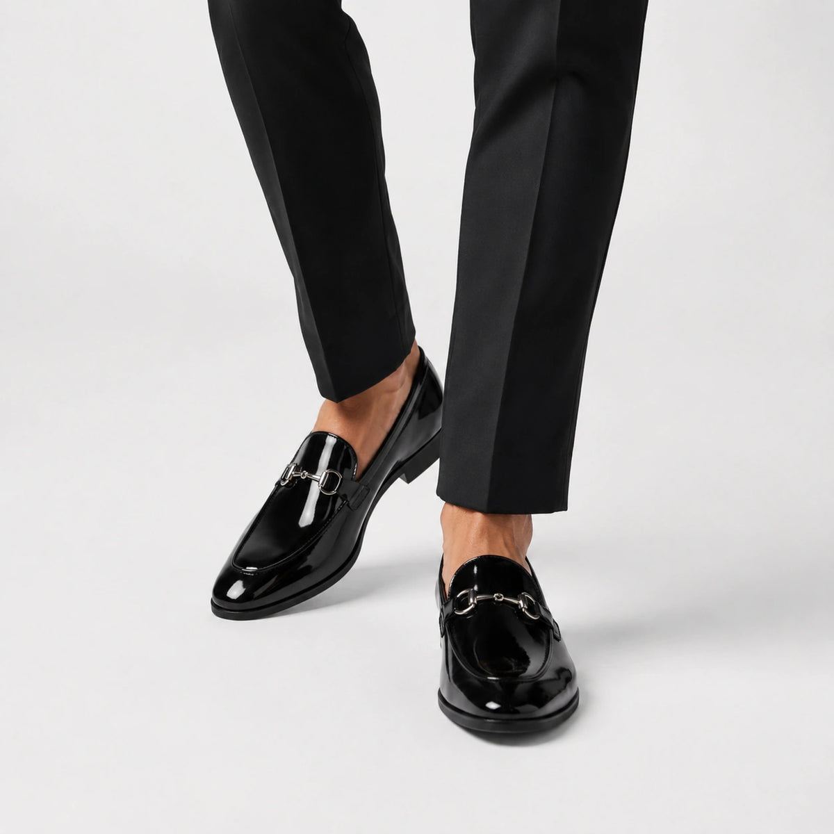 Mocassin en Cuir Noir Vernis Cérémonie Homme | Ismael