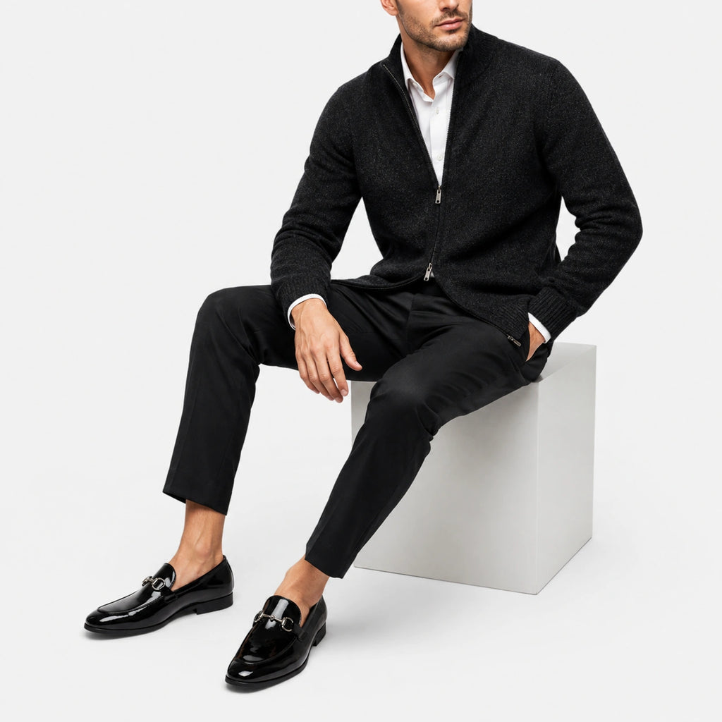 Mocassin en Cuir Noir Vernis Cérémonie Homme | Ismael