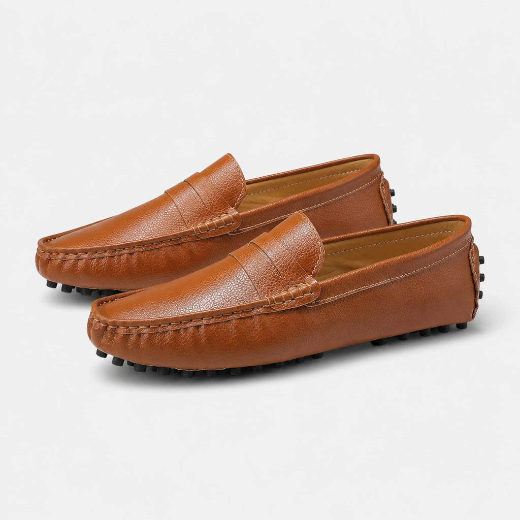 Mocassin en Cuir Vernis Camel Homme | Jacques