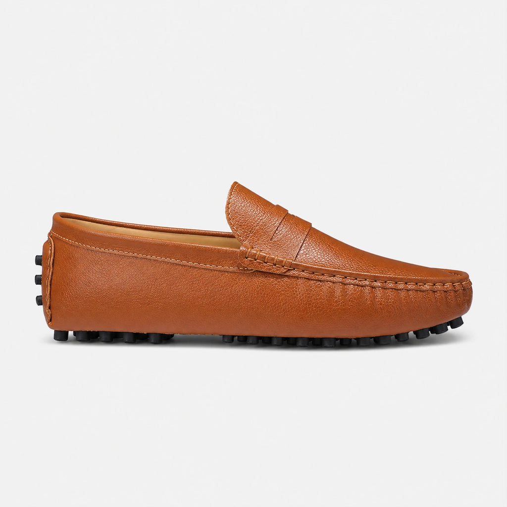 Mocassin en Cuir Vernis Camel Homme | Jacques